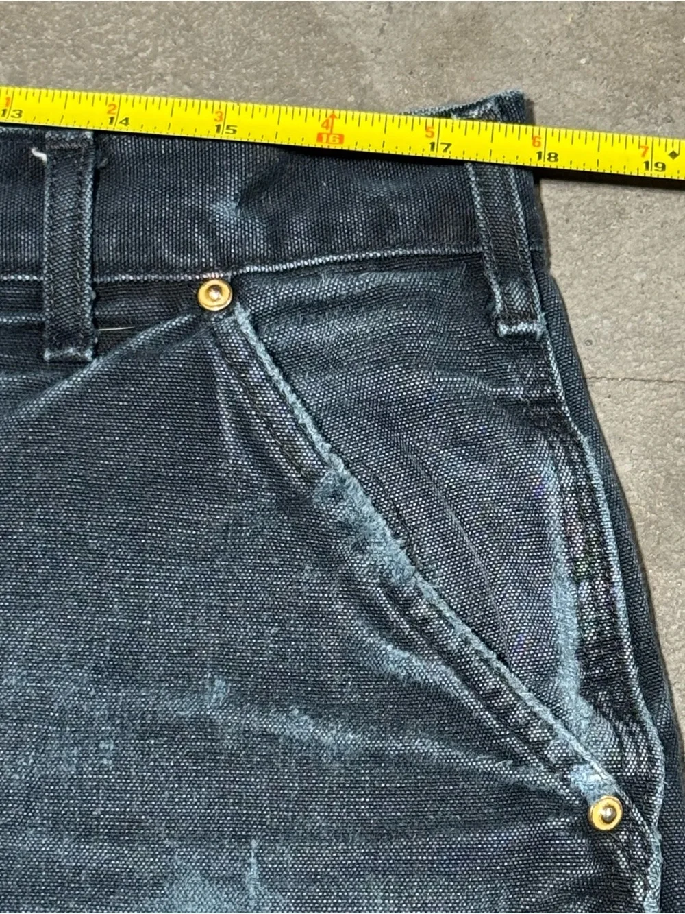 Vintage Carhartt B01 BLK Double Knee Carpenter Pants - 36x32 Distressed & Faded